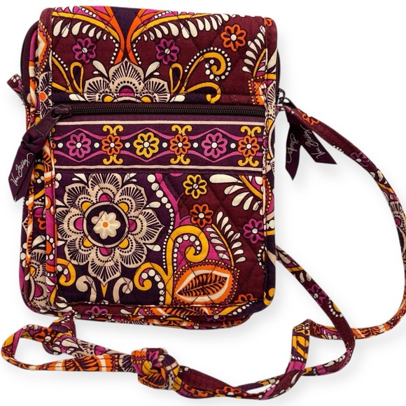 Vera Bradley Handbags - Vera Bradley Safari Sunset Crossbody Organizer Purse Wallet Boho Red Orange